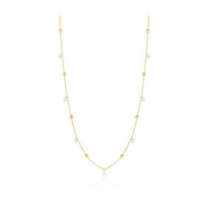 9Y Hanging Crystal & Ball Necklace