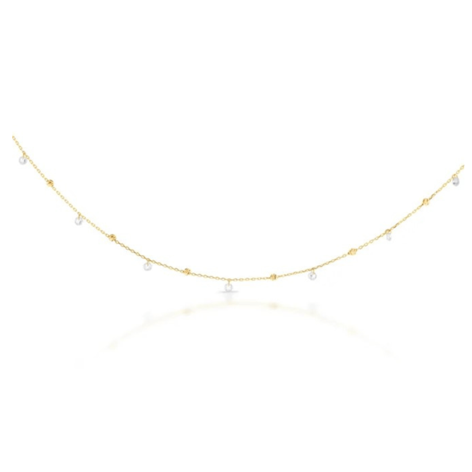 9Y Hanging Crystal & Ball Necklace