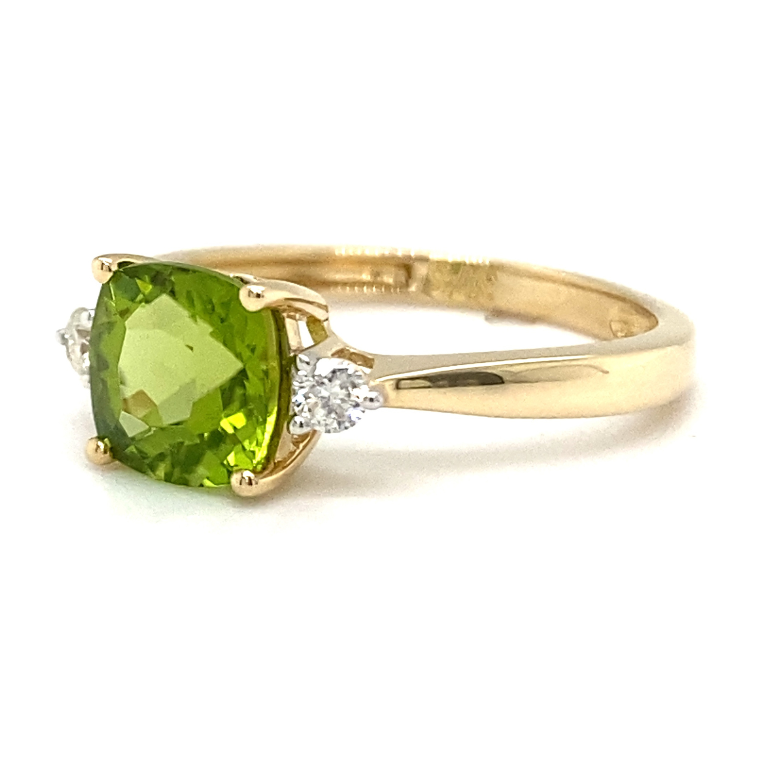 9ct Yellow Gold Peridot & Diamond Ring