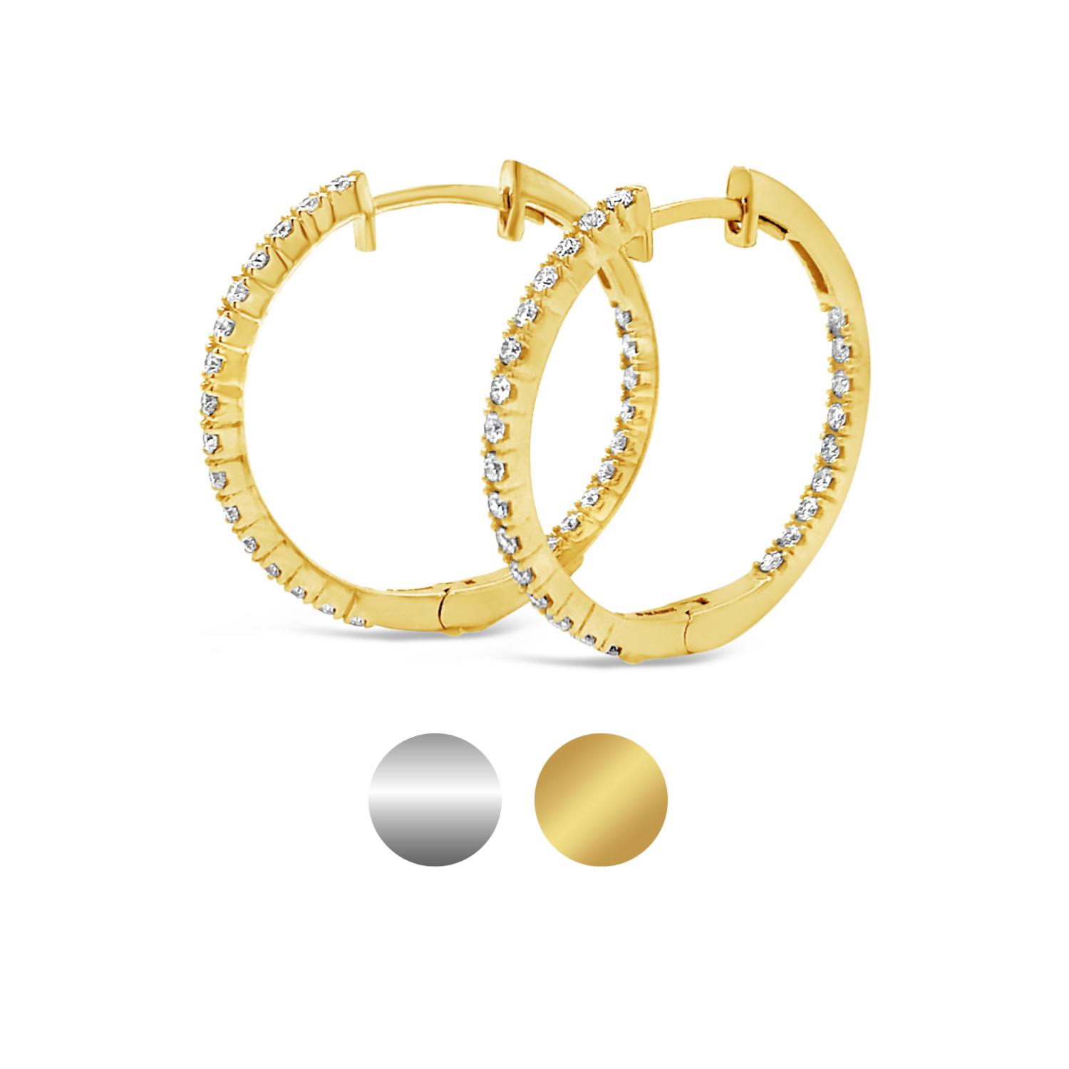 Inside & Out Diamond Set Hoop Earrings