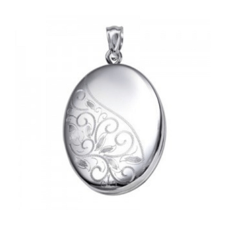 Sterling Silver Filigree Oval Locket