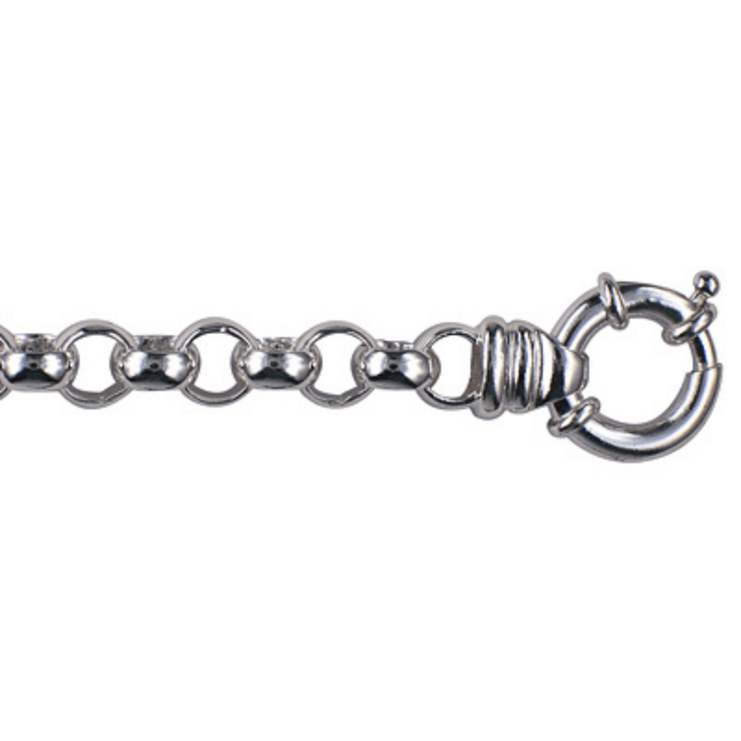 Sterling Silver Round Belcher Necklace Euro Bolt Clasp B5