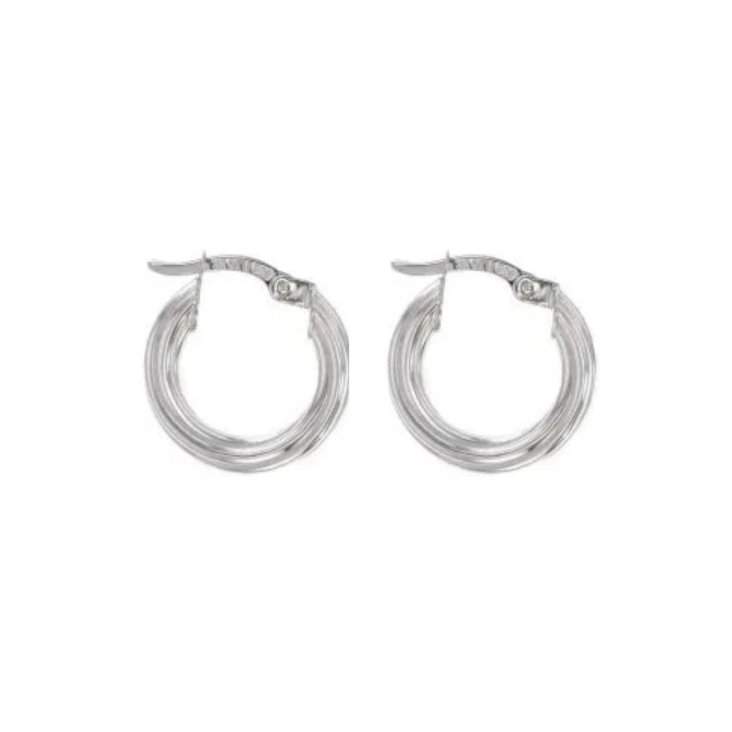 9ct White Gold Silver Filled Twist Hoops
