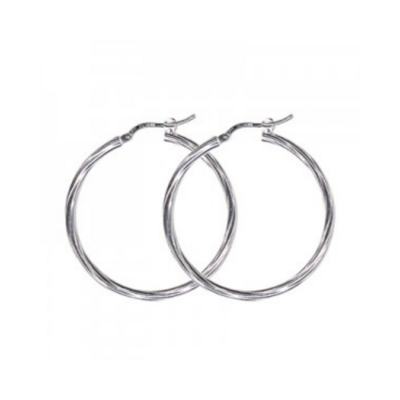 Sterling Silver Italian Twist Hoop Earrings