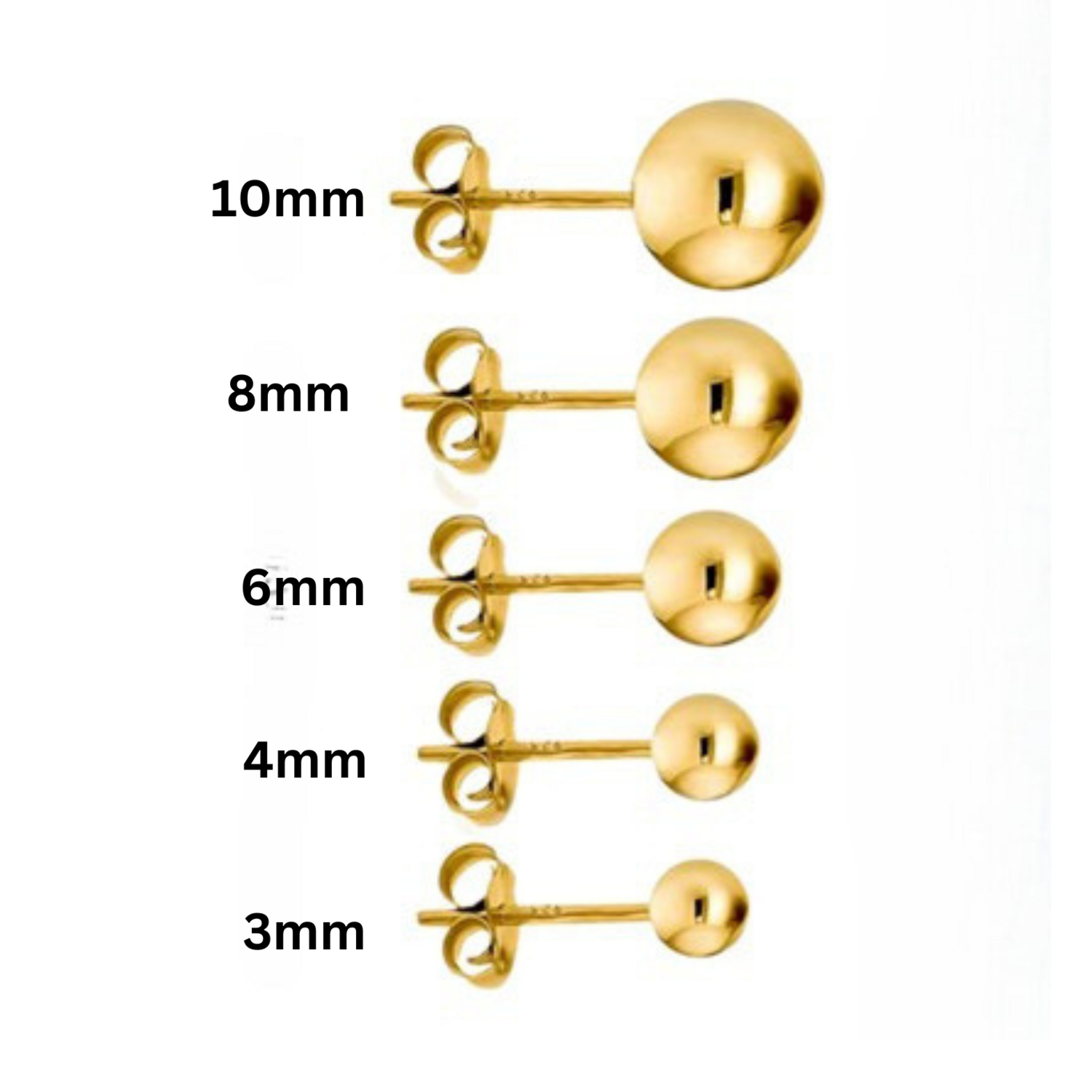 9ct Yellow Gold Ball Studs