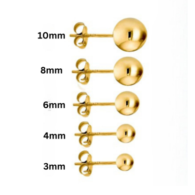 9ct Yellow Gold Ball Studs