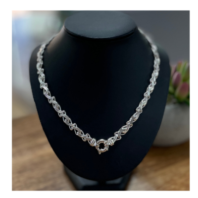 Sterling Silver Fancy Gate Link Necklace