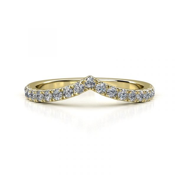 9ct Gold Diamond "V" Shape Ring