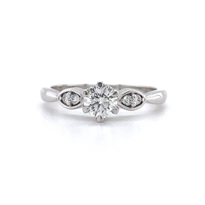 18ct White Gold Round Lab Grown Diamond Engagement Ring