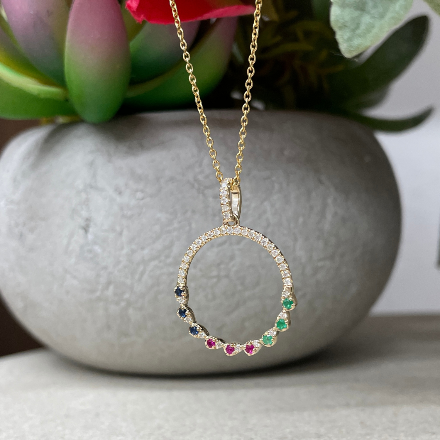 9Y Multi Stone Pendant