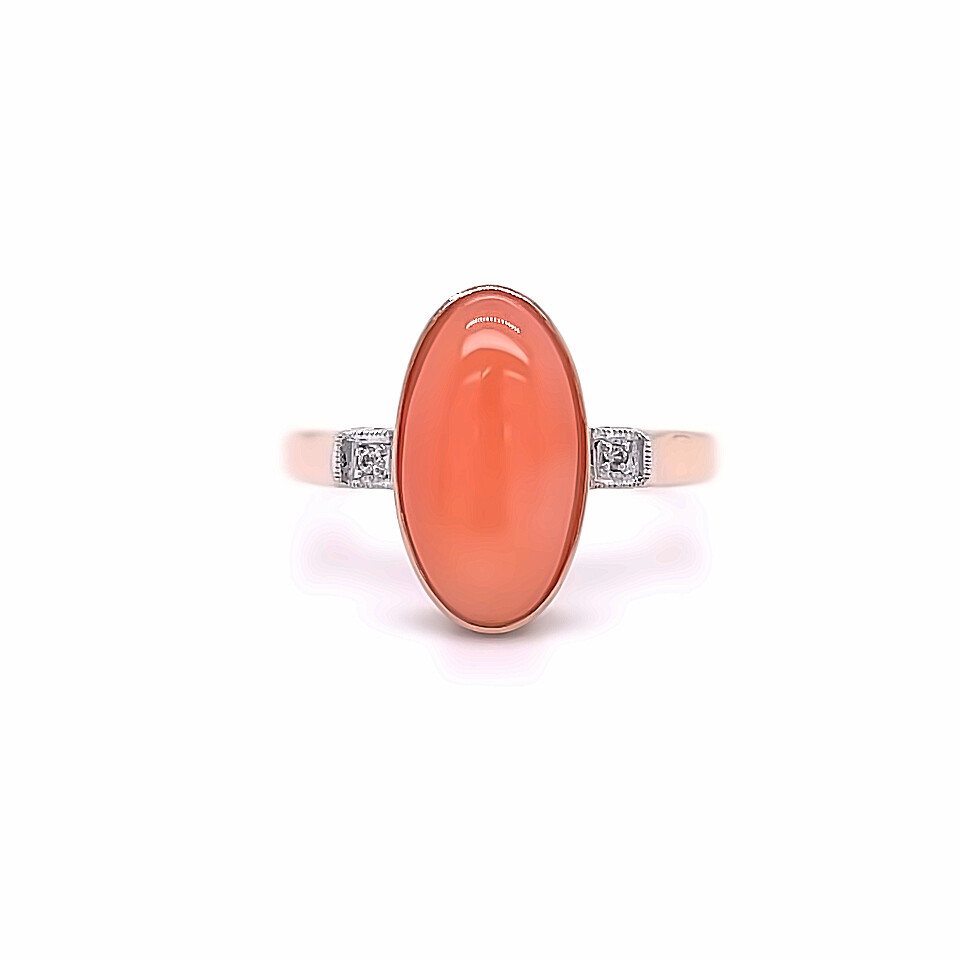 Coral diamond ring deals