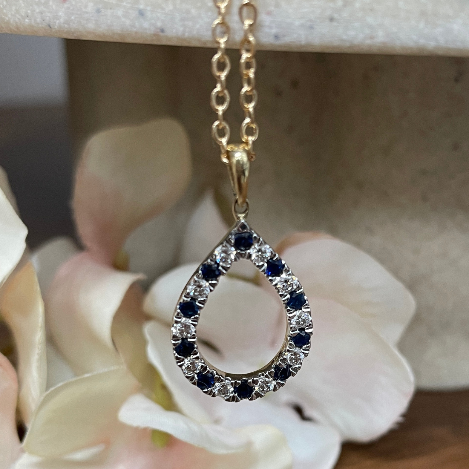 9Y Sapphire & Diamond Pendant