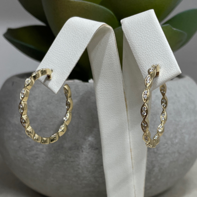 9ct Gold "Savannah" Diamond Hoop Earrings