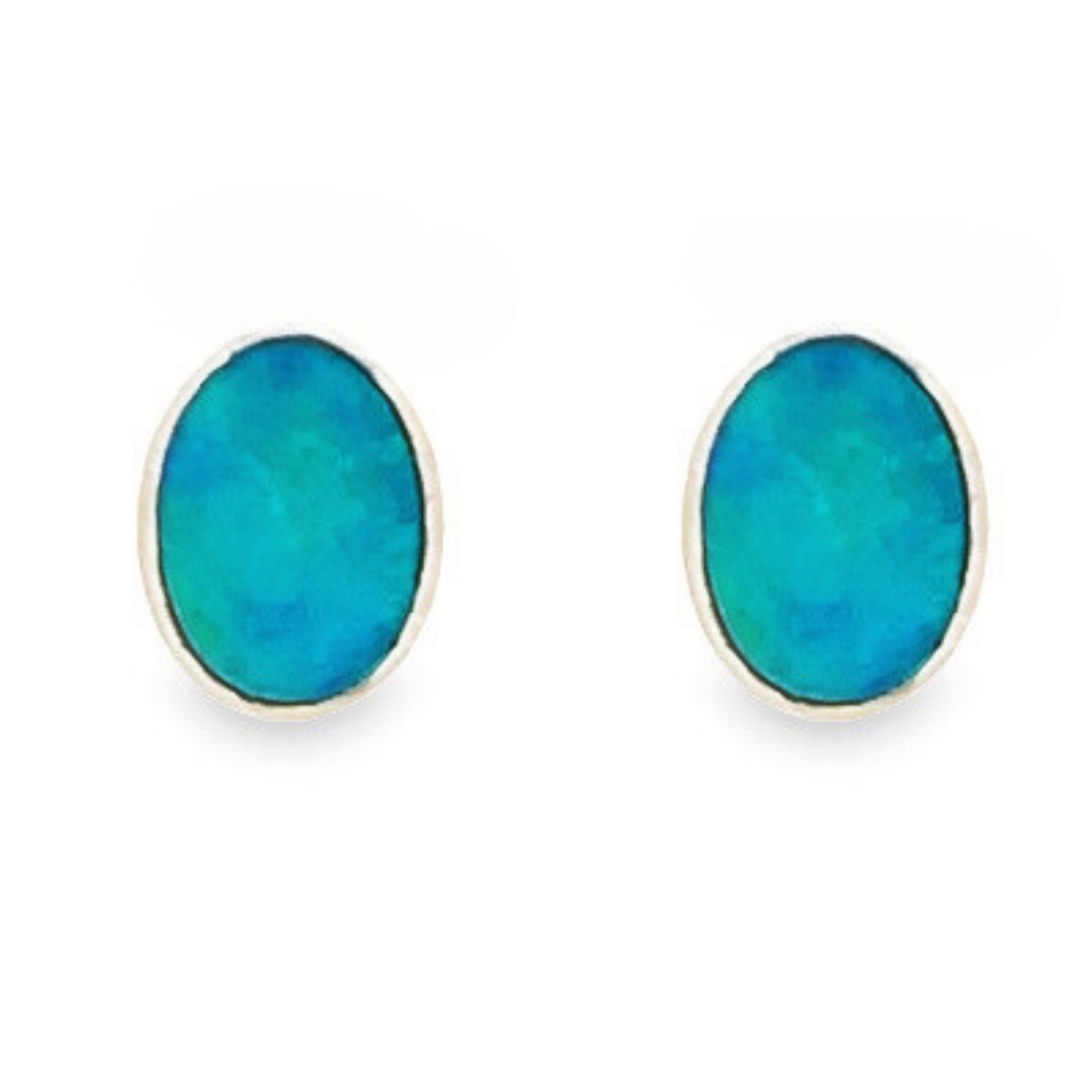 Sterling Silver Boulder Opal Stud Earrings