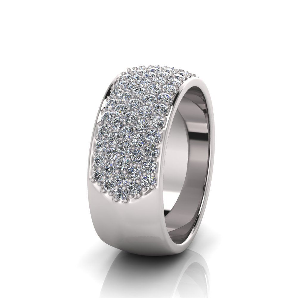9ct White Gold Pave Set LAB Grown Diamond Ring