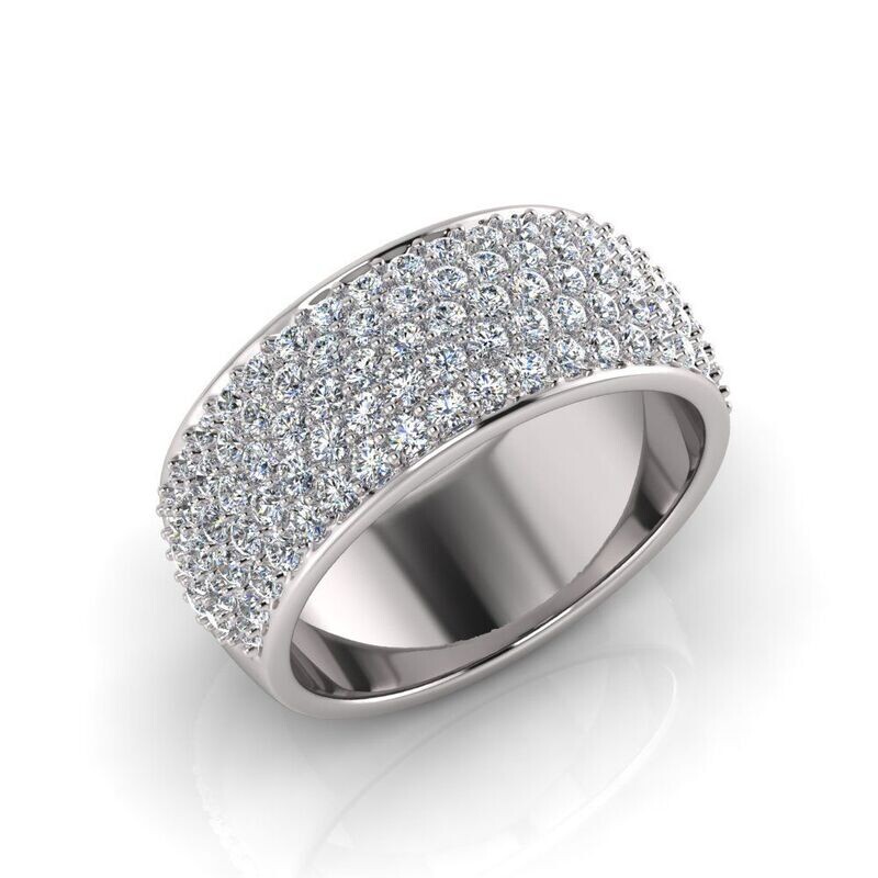 9ct White Gold Pave Set LAB Grown Diamond Ring