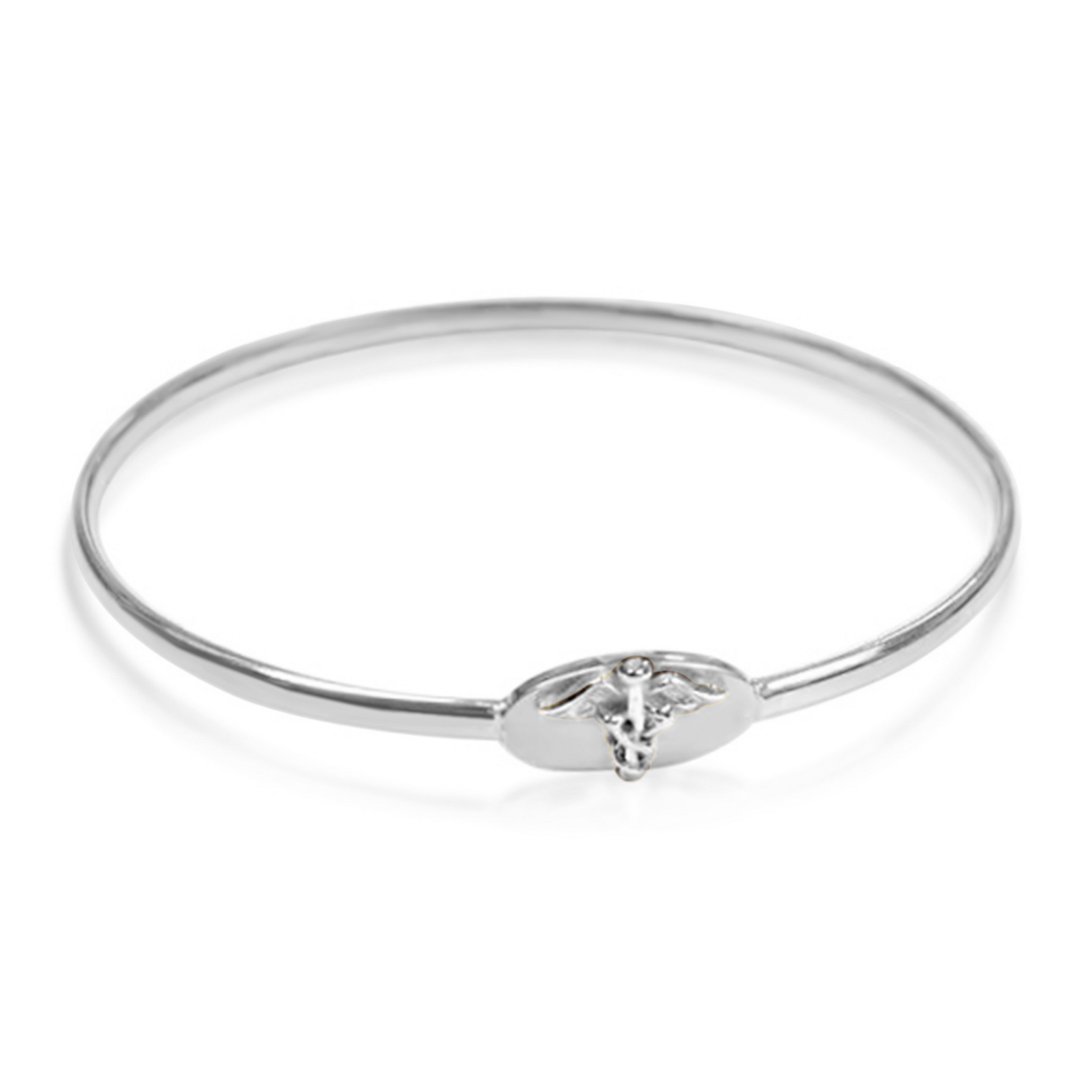 Custom Made SOLID Medic Alert Bangle, Metal Choice: Sterling SIlver