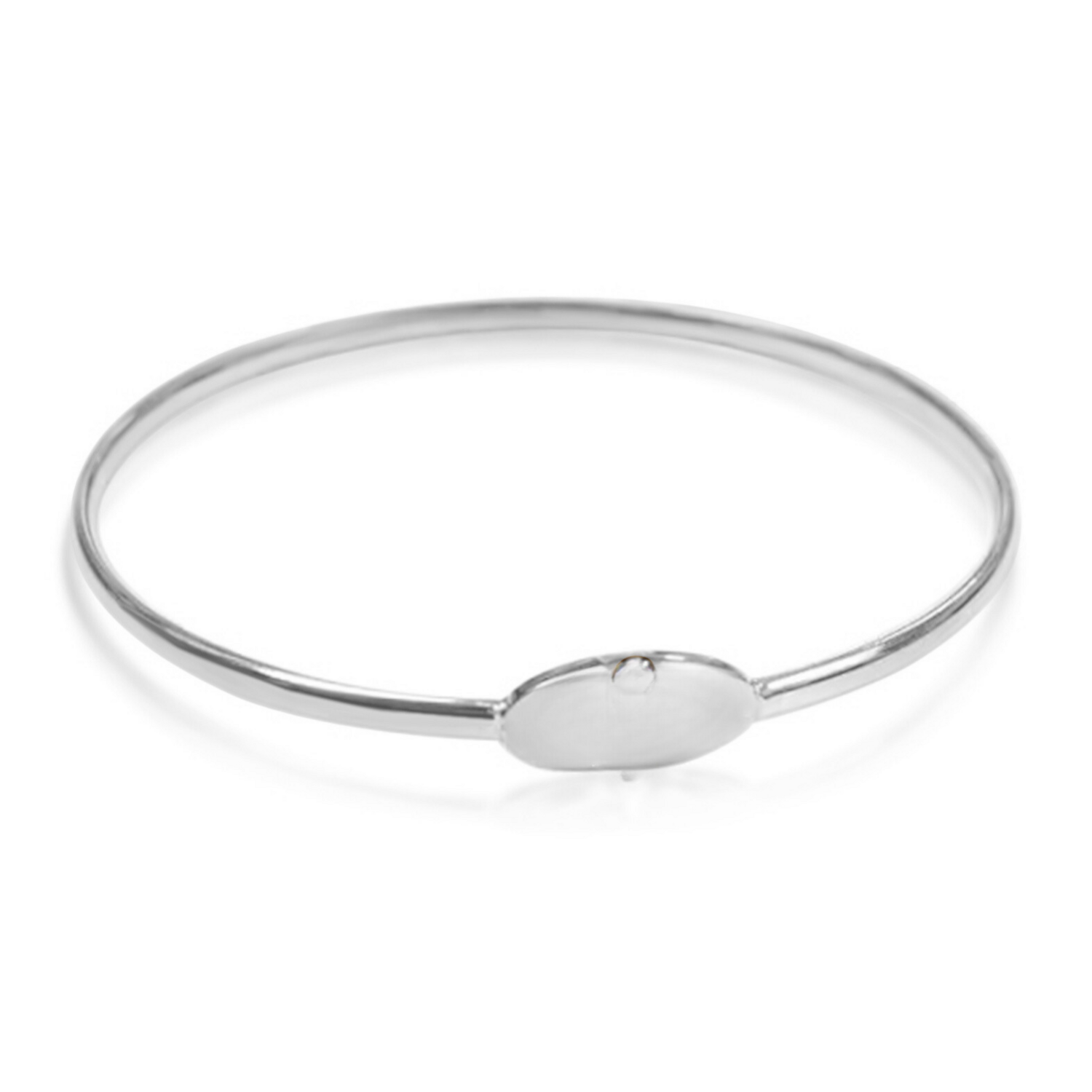Custom Made SOLID Disc Bangle, Metal Choice: Sterling SIlver