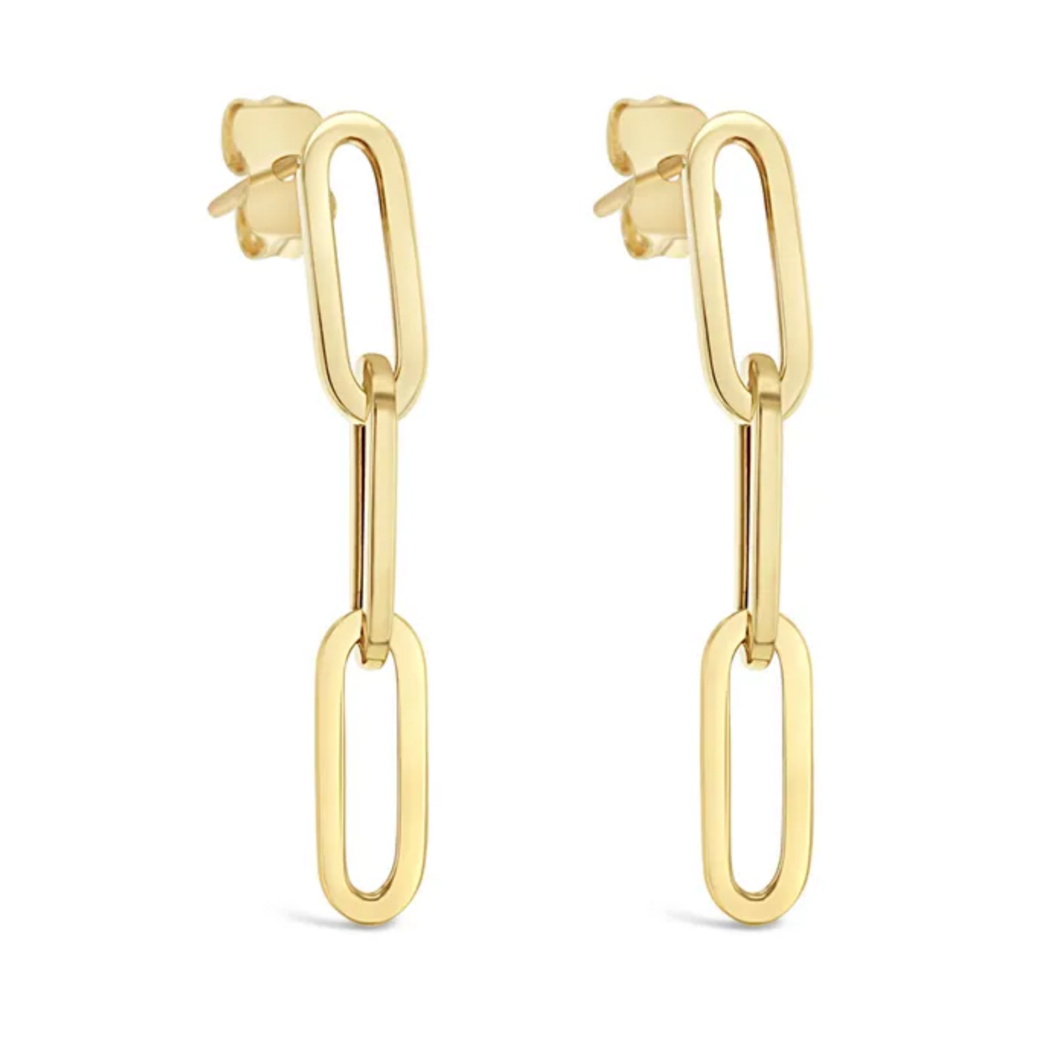 Gold link drop earrings deals
