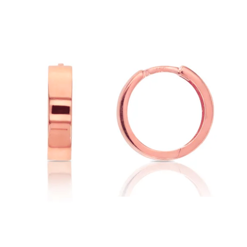 9ct Rose Gold Flat Huggie Earrings