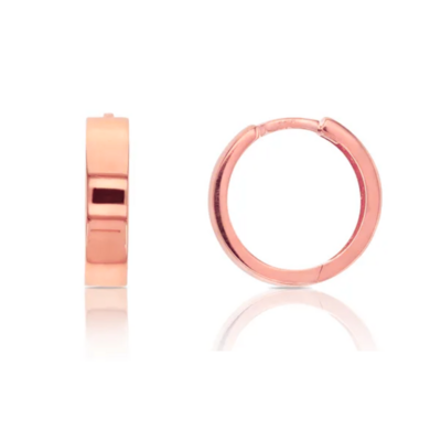 9ct Rose Gold Flat Huggie Earrings