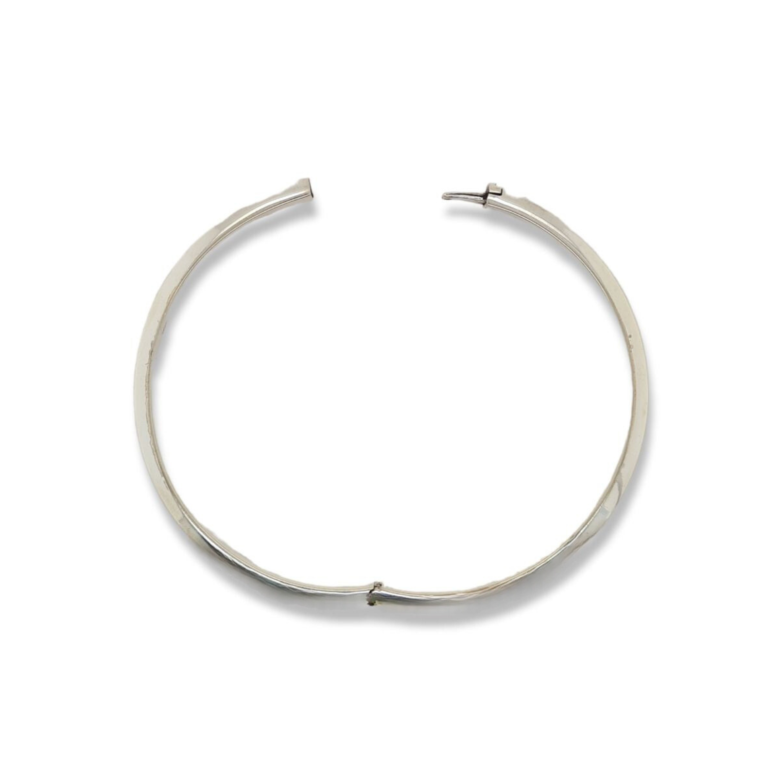 Sterling Silver Half Round Hinged Plain Bangle  (5mm)