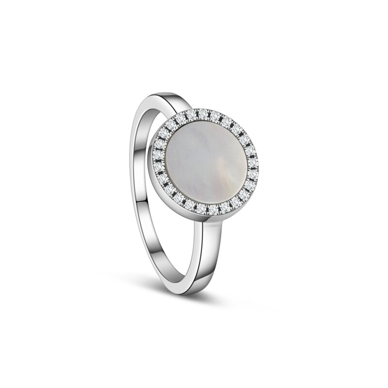Sterling Silver Mother of Pearl & CZ Ring Sterling Silver Mother of Pearl & CZ Ring
