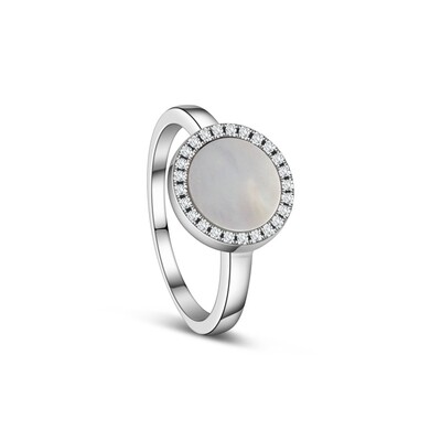 Sterling Silver Mother of Pearl & CZ Ring Sterling Silver Mother of Pearl & CZ Ring