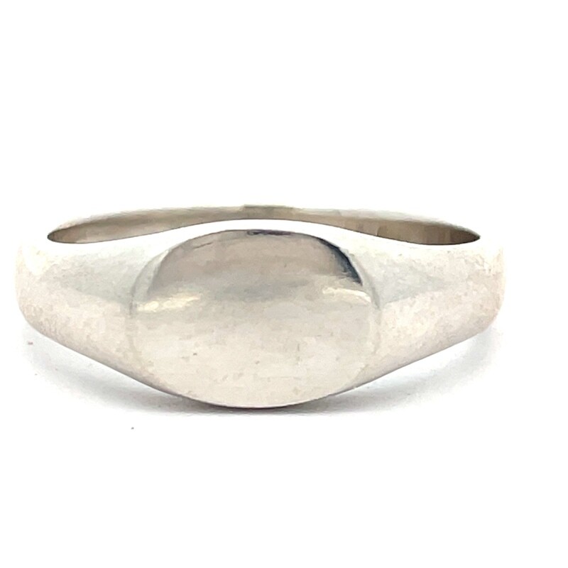Sterling Silver Flat Oval Top Signet Ring