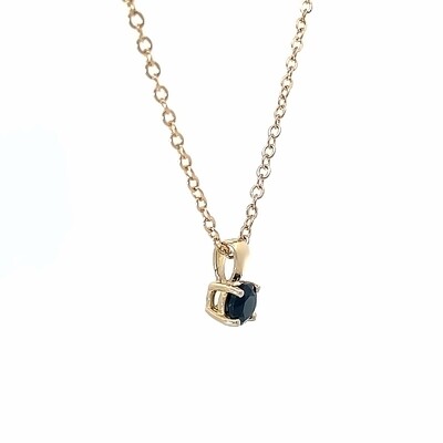 9ct Yellow Gold Black Sapphire Pendant