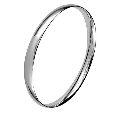 Sterling Silver OVAL Solid Bangle 7mm/67