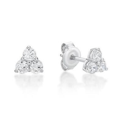 Sterling Silver  TRIO CZ Earrings