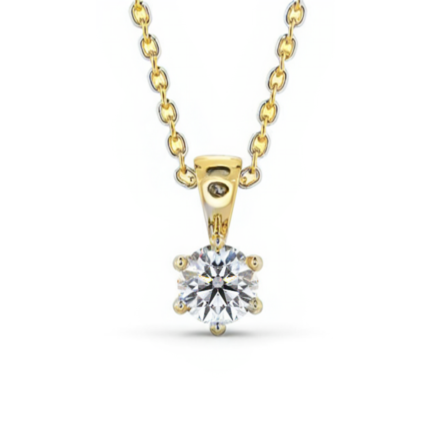 9Y Six Claw Solitaire Diamond Pendant (0.11ct)