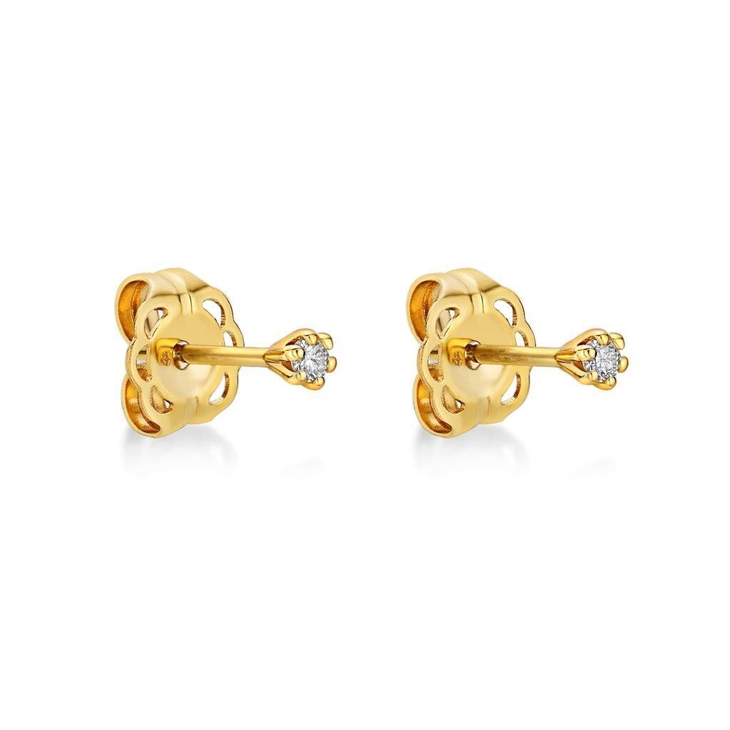 Six Claw Diamond Stud Earrings TDW = 0.08ct