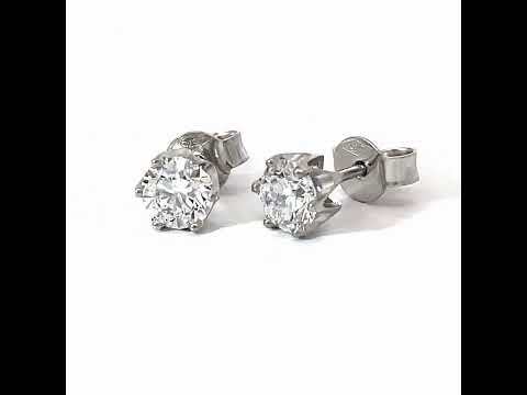 9W LAB Diamond Stud Earrings (Round 1.51ct)