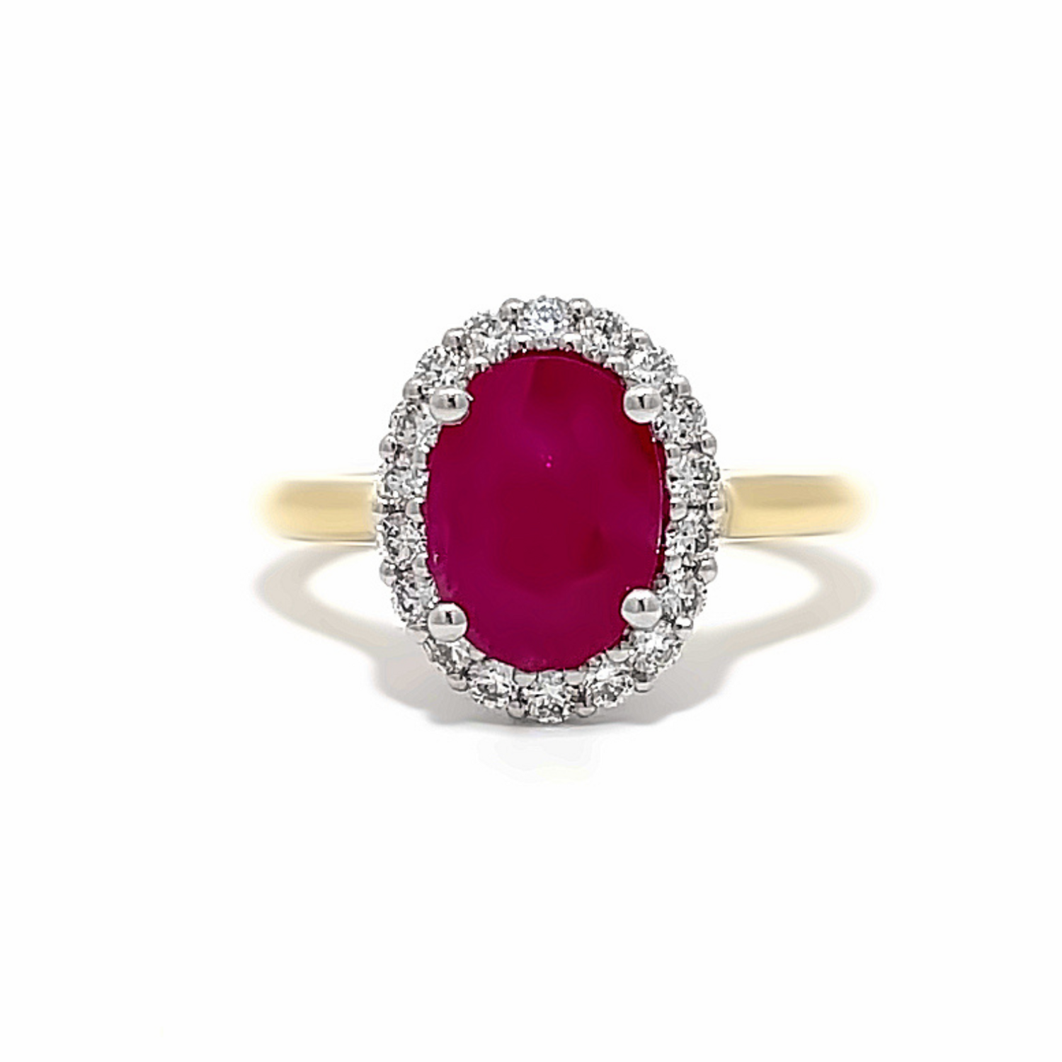 18ct Yellow Gold Ruby & Diamond Ring