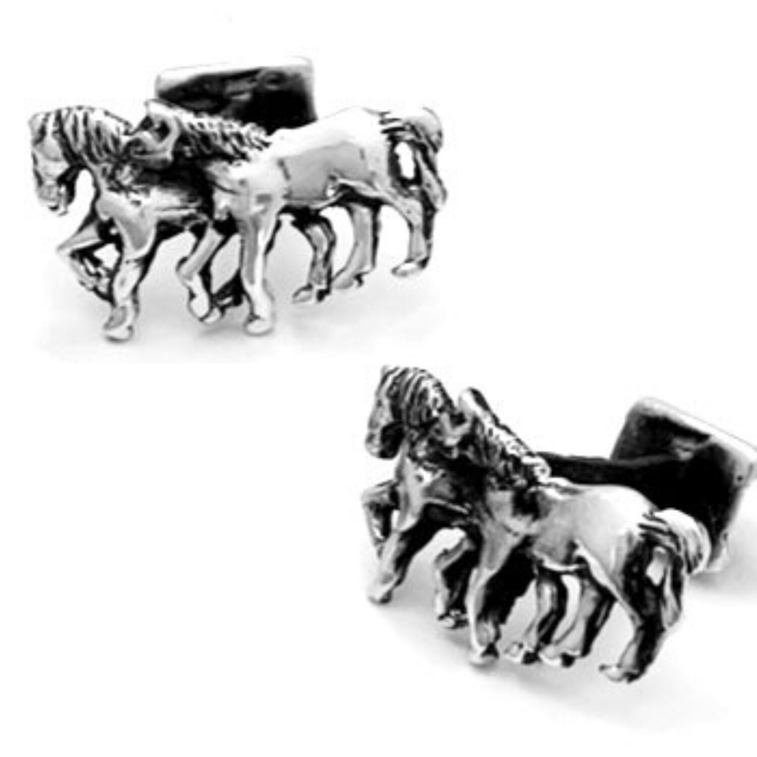 Sterling Silver Horse Cufflinks