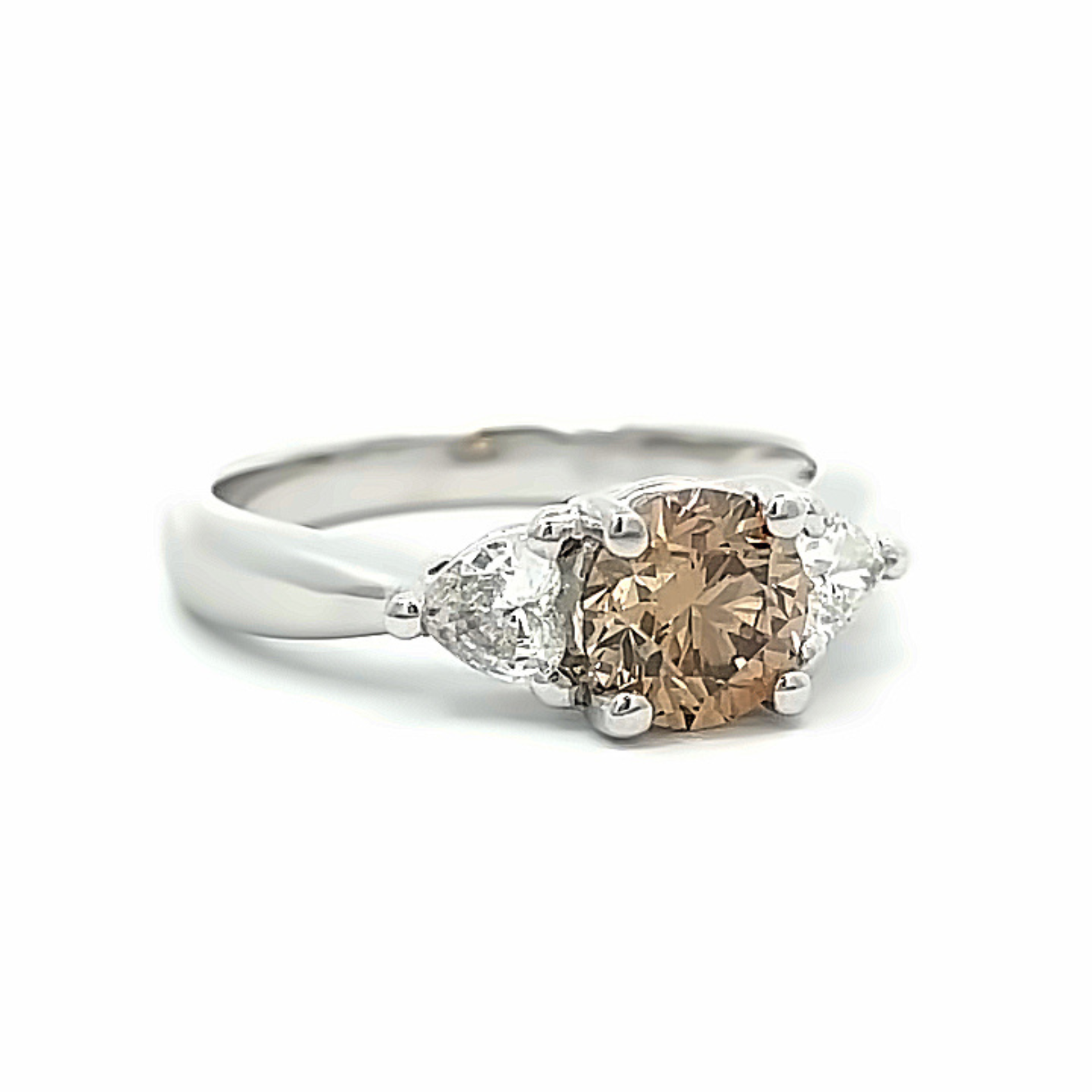 18W ARGYLE Champagne & Heart Diamond Trilogy Ring