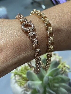 9ct Gold Solid Round Filigree Bracelet