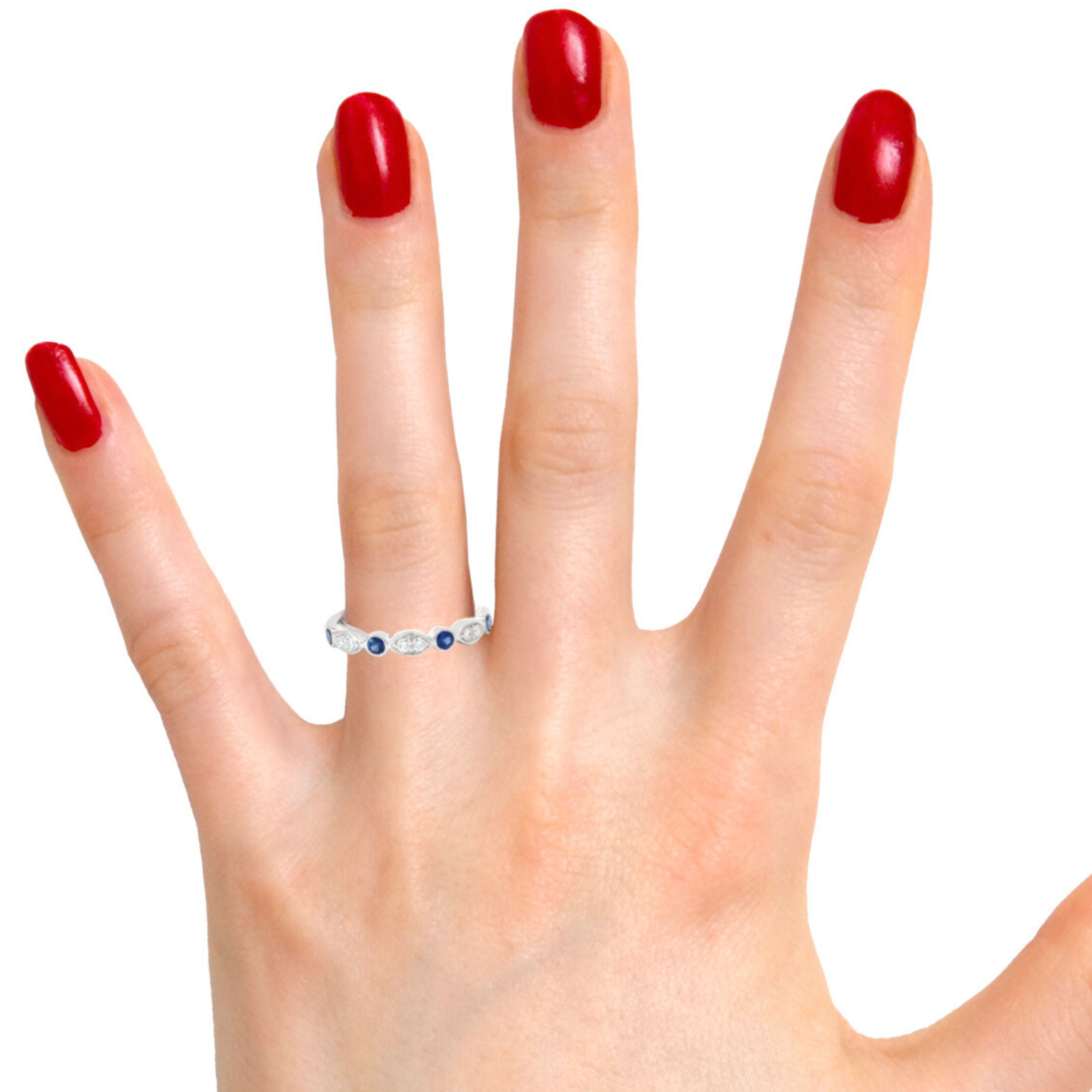 18ct White Gold Sapphire & Diamond Ring