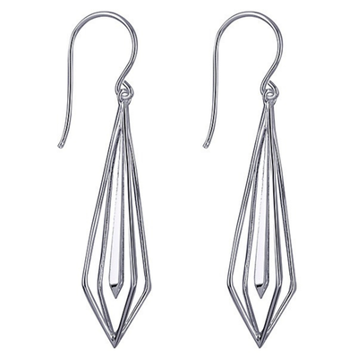 Sterling Silver Geometric Drop Earrings