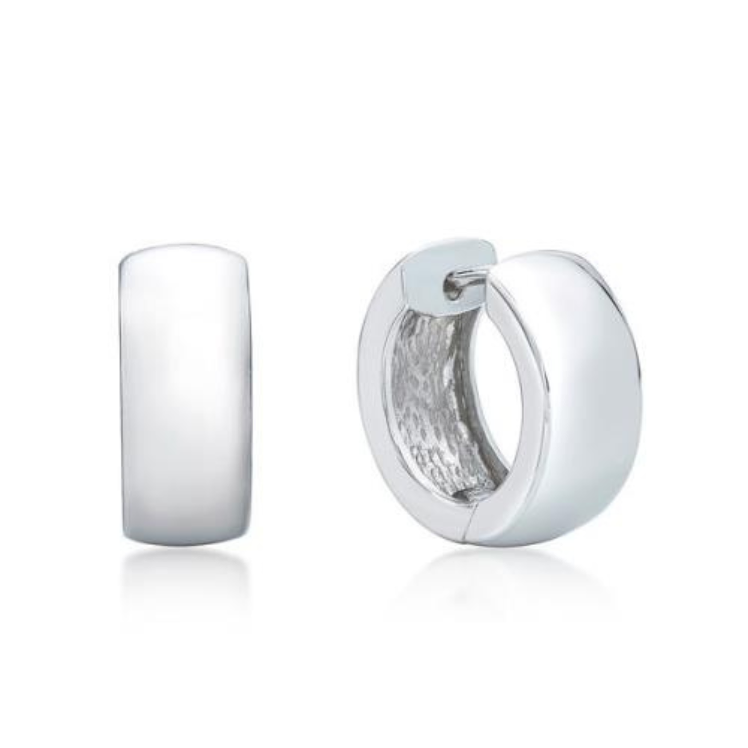 Sterling Silver 7.5mm Wide Huggie Earrings