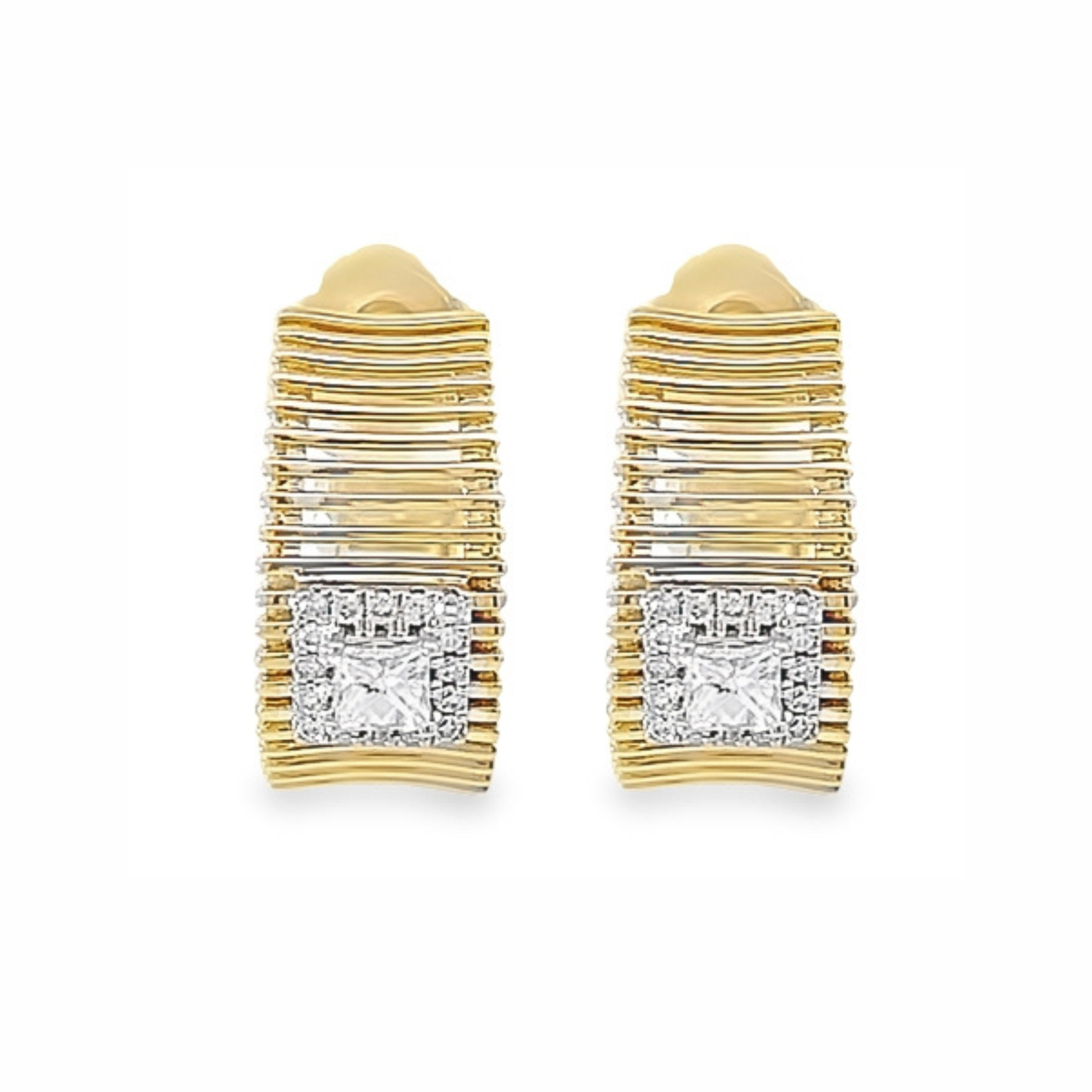9Y Fancy Diamond Hoop Earrings