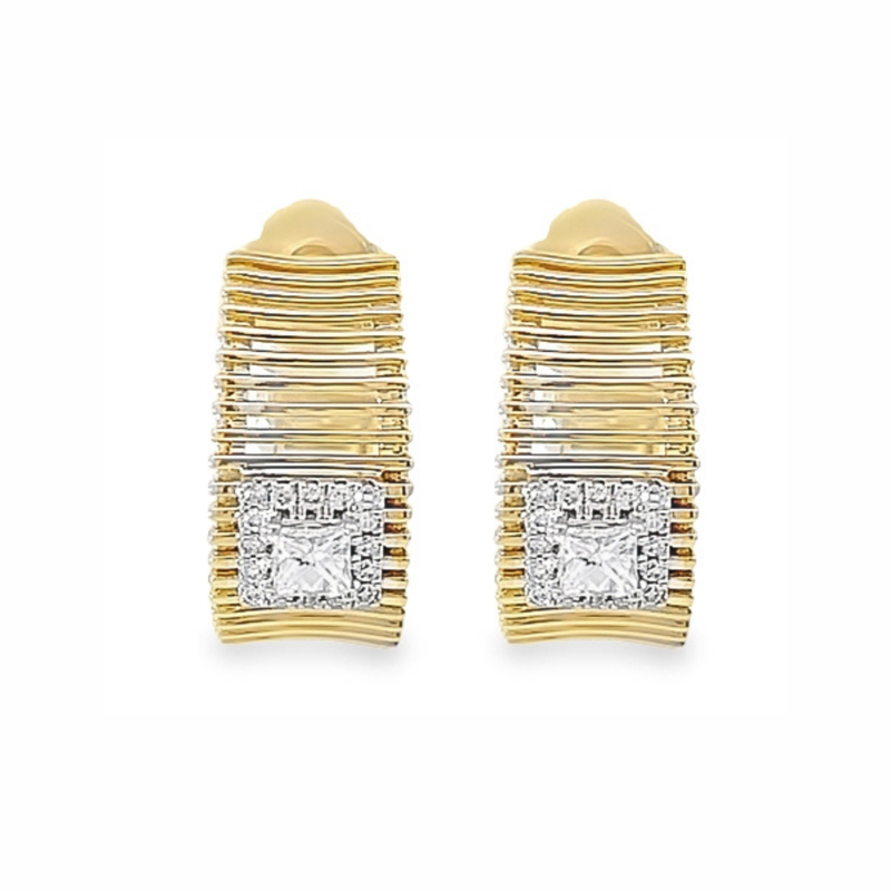 9Y Fancy Diamond Hoop Earrings