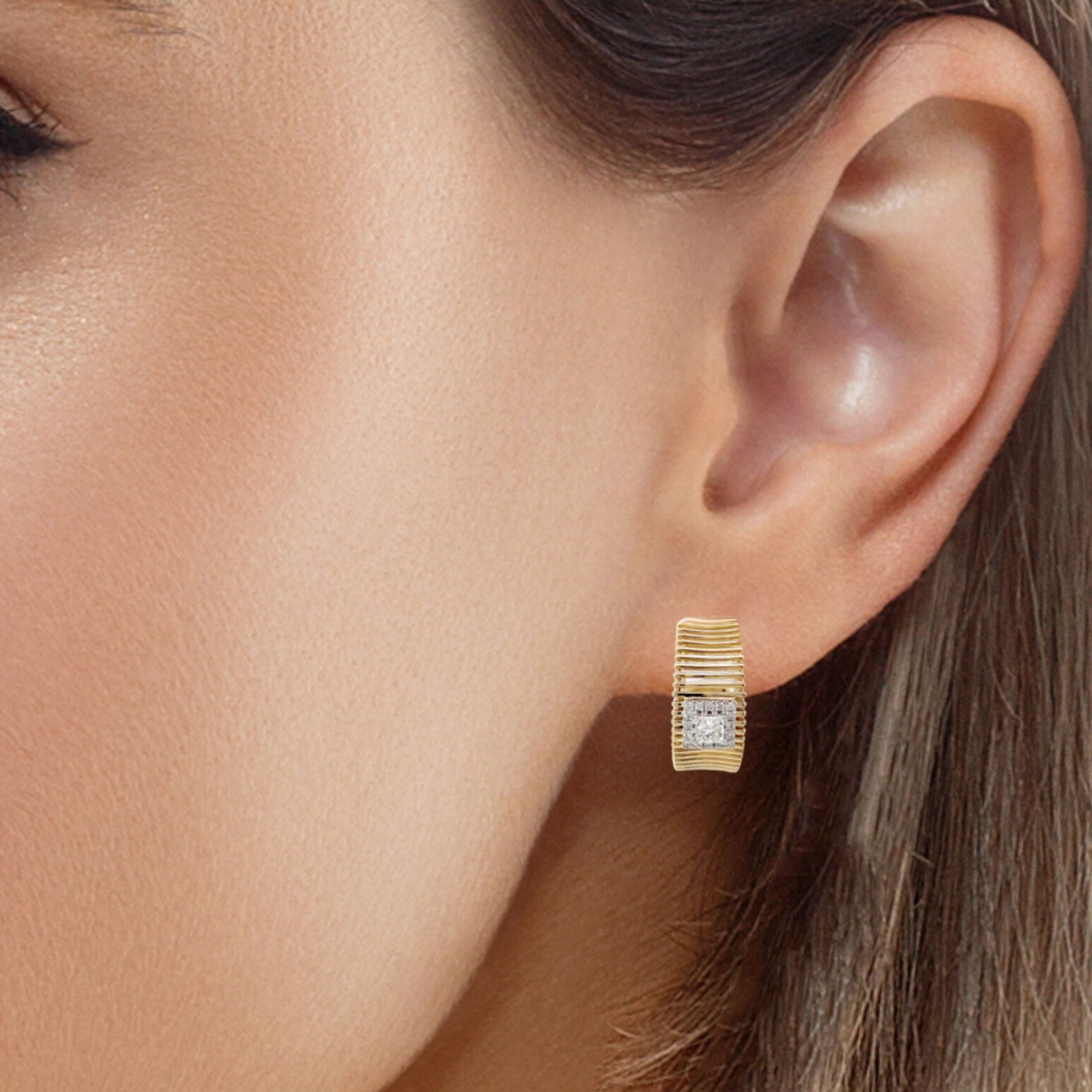 9Y Fancy Diamond Hoop Earrings