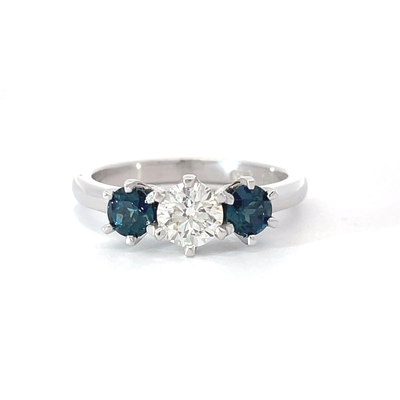 18W Diamond & Australian Sapphire Ring