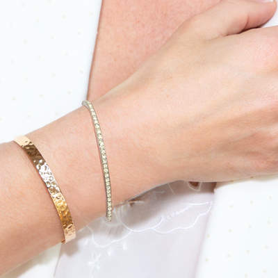 9ct White Gold Diamond Bangle