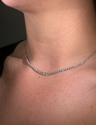 18W Graduated Diamond Tennis Necklace