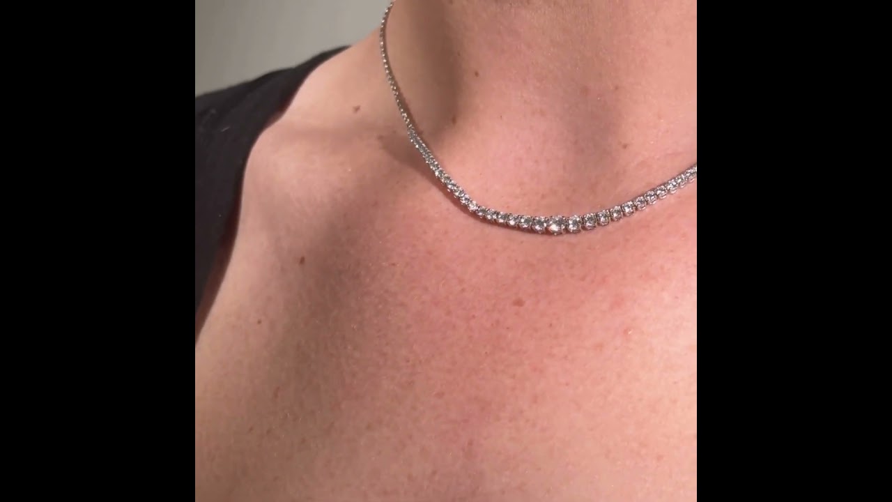 18W Graduated Diamond Tennis Necklace