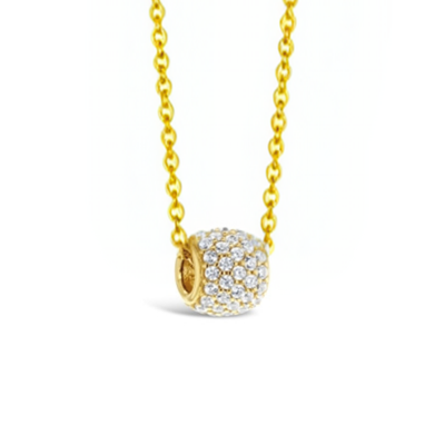 9ct Yellow Gold CZ Roller Pendant & Chain